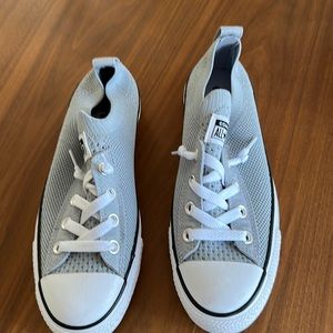 Converse all star grey mesh slip on sneakers. Never worn. Retails for $99 today